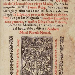 6. Portada de la tercera edició impresa de l''Espill' (València, Joan de Arcos, 1561)