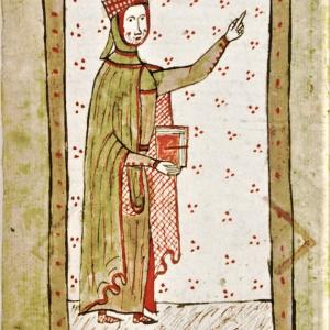 1. Arnau de Vilanova, representat a l'apòcrif de Bertran Boisset 'La siensa de destrar', de l'any 1401 (Carpentràs, Bibliothèque Municipale, ms. 327, f. 127v). Tot i ser un text apòcrif, és la imatge més antiga de les que volen representar Arnau.