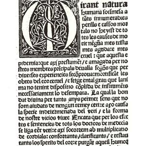 10. Lluís Alcanyís, 'Regiment preservatiu i curatiu de la pestilència' (Valencia, Nicolau Spindeler, c. 1490, f. a2r).